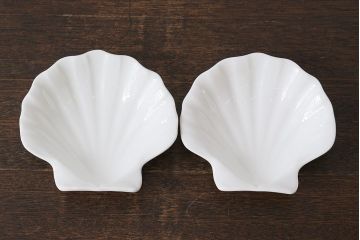 中古　イギリス Wedgwood(ウェッジウッド)　NAUTILUS(ノーチラス)　シェルプレート2枚セット(洋食器)(1)