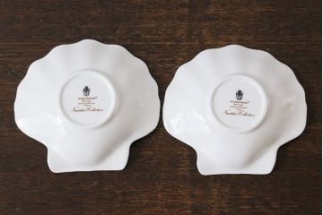 中古　イギリス Wedgwood(ウェッジウッド)　NAUTILUS(ノーチラス)　シェルプレート2枚セット(洋食器)(1)