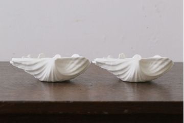 中古　イギリス Wedgwood(ウェッジウッド)　NAUTILUS(ノーチラス)　シェル型　ナッツディッシュ2枚セット(プレート)