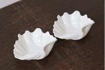中古　イギリス Wedgwood(ウェッジウッド)　NAUTILUS(ノーチラス)　シェル型　ナッツディッシュ2枚セット(プレート)