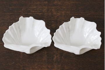 中古　イギリス Wedgwood(ウェッジウッド)　NAUTILUS(ノーチラス)　シェル型　ナッツディッシュ2枚セット(プレート)