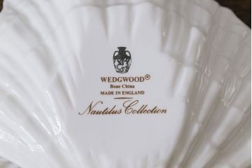 中古　イギリス Wedgwood(ウェッジウッド)　NAUTILUS(ノーチラス)　シェル型　ナッツディッシュ2枚セット(プレート)