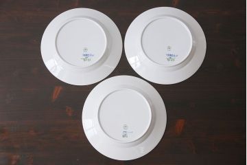 中古　ROYAL COPENHAGEN(ロイヤルコペンハーゲン)　ブルーフラワー　プレイン　25.5cmプレート3枚セット(大皿)