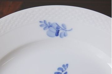 中古　ROYAL COPENHAGEN(ロイヤルコペンハーゲン)　ブルーフラワー　プレイン　25.5cmプレート3枚セット(大皿)