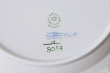 中古　ROYAL COPENHAGEN(ロイヤルコペンハーゲン)　ブルーフラワー　プレイン　25.5cmプレート2枚セット(大皿)(1)