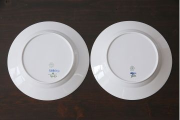 中古　ROYAL COPENHAGEN(ロイヤルコペンハーゲン)　ブルーフラワー　プレイン　25.5cmプレート2枚セット(大皿)(2)