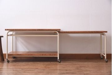 伸縮式で使い勝手の良いリメイクサイドワゴン(トロリー、サイドデスク)