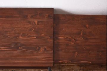 ペイント家具　ダークトーンが格好いい伸縮式リメイクサイドワゴン(トロリー、サイドデスク)