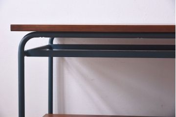 ペイント家具　ダークトーンが格好いい伸縮式リメイクサイドワゴン(トロリー、サイドデスク)