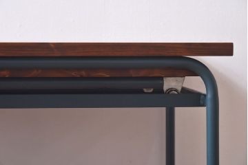 ペイント家具　ダークトーンが格好いい伸縮式リメイクサイドワゴン(トロリー、サイドデスク)