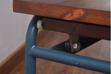 ペイント家具　ダークトーンが格好いい伸縮式リメイクサイドワゴン(トロリー、サイドデスク)