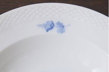 アンティーク雑貨　中古　ROYAL COPENHAGEN(ロイヤルコペンハーゲン)　ブルーフラワー　プレイン　23.5cmスープディッシュ2枚セット(ディーププレート)(1)