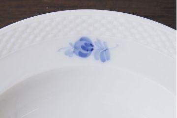 中古　ROYAL COPENHAGEN(ロイヤルコペンハーゲン)　ブルーフラワー　プレイン　23.5cmスープディッシュ2枚セット(ディーププレート)(2)