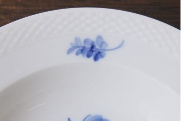 中古　ROYAL COPENHAGEN(ロイヤルコペンハーゲン)　ブルーフラワー　プレイン　23.5cmスープディッシュ2枚セット(ディーププレート)(2)