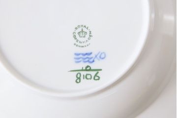 中古　ROYAL COPENHAGEN(ロイヤルコペンハーゲン)　ブルーフラワー　プレイン　23.5cmスープディッシュ2枚セット(ディーププレート)(2)