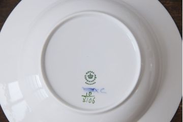 アンティーク雑貨　中古　ROYAL COPENHAGEN(ロイヤルコペンハーゲン)　ブルーフラワー　プレイン　23.5cmスープディッシュ2枚セット(ディーププレート)(3)