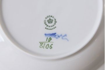 アンティーク雑貨　中古　ROYAL COPENHAGEN(ロイヤルコペンハーゲン)　ブルーフラワー　プレイン　23.5cmスープディッシュ2枚セット(ディーププレート)(3)