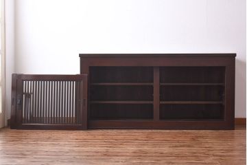 アンティーク家具　和製アンティーク　和モダンなデザインのリメイク六尺水屋箪笥サイドボード(収納棚、和タンス、ローボード)