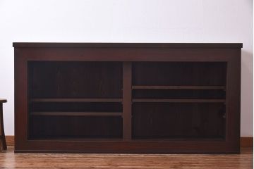 アンティーク家具　和製アンティーク　和モダンなデザインのリメイク六尺水屋箪笥サイドボード(収納棚、和タンス、ローボード)