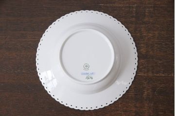 中古　ROYAL COPENHAGEN(ロイヤルコペンハーゲン)　ブルーフルーテッド　フルレース　23cmディーププレート2枚セット(スープディッシュ)(定価約7万5千円)(2)