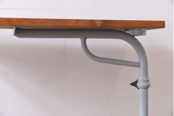 当店リメイク　フレンチナチュラルにぴったりなキャスター付きペイントサイドテーブル(作業台)(1)