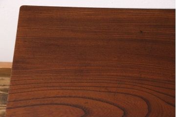明治大正期　ケヤキ材一枚板使用　和を感じるリメイク鉄脚テーブル(カフェテーブル、センターテーブル、サイドテーブル)