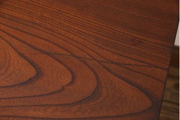 明治大正期　ケヤキ材一枚板使用　和を感じるリメイク鉄脚テーブル(カフェテーブル、センターテーブル、サイドテーブル)