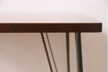 明治大正期　ケヤキ材一枚板使用　和を感じるリメイク鉄脚テーブル(カフェテーブル、センターテーブル、サイドテーブル)