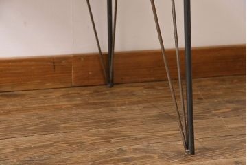 明治大正期　ケヤキ材一枚板使用　和を感じるリメイク鉄脚テーブル(カフェテーブル、センターテーブル、サイドテーブル)