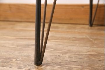 明治大正期　ケヤキ材一枚板使用　和を感じるリメイク鉄脚テーブル(カフェテーブル、センターテーブル、サイドテーブル)