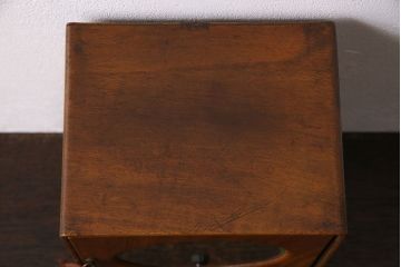 アンティーク雑貨　昭和レトロ　丸い鏡が可愛らしい卓上小物収納(小引き出し、小物入れ)