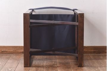 アンティーク家具　日本楽器・山葉(ヤマハ)　和モダンテイストの上質なフォールディングチェア・青(文化椅子、折りたたみ式チェア、イス)(2)