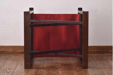 アンティーク家具　日本楽器・山葉(ヤマハ)　和モダンテイストの上質なフォールディングチェア・赤(文化椅子、折りたたみ式チェア、イス)(1)