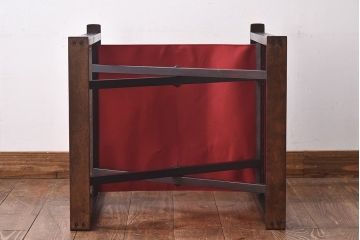 アンティーク家具　日本楽器・山葉(ヤマハ)　和モダンテイストの上質なフォールディングチェア・赤(文化椅子、折りたたみ式チェア、イス)(2)