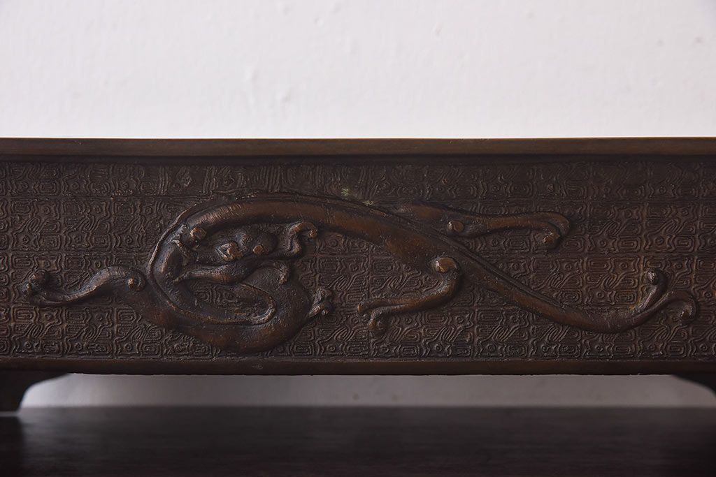 アンティーク雑貨　古民具・骨董　龍鳳凰　細部まで施された意匠が目を引く水盤(花器)