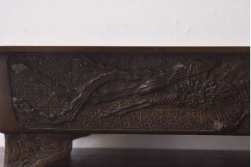 アンティーク雑貨　古民具・骨董　龍鳳凰　細部まで施された意匠が目を引く水盤(花器)