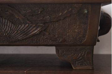 アンティーク雑貨　古民具・骨董　龍鳳凰　細部まで施された意匠が目を引く水盤(花器)