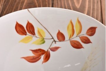 オールドノリタケ・則武(日陶)　秋草　照らすと透ける模様が魅力の電笠(天井照明、シェード)