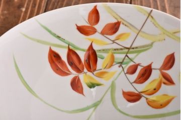 オールドノリタケ・則武(日陶)　秋草　照らすと透ける模様が魅力の電笠(天井照明、シェード)