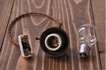 オールドノリタケ・則武(日陶)　ポピー(芥子)　鮮やかな絵柄が目を引く電笠(天井照明、シェード)