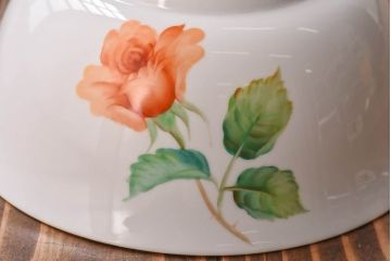 オールドノリタケ・則武(日陶)　ローズ(薔薇)　鮮やかな絵柄が目を引く電笠(天井照明、シェード)