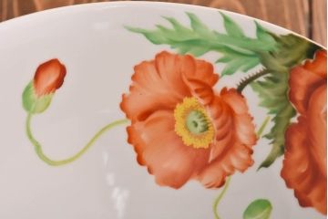 オールドノリタケ・則武(日陶)　ポピー(芥子)　照らすと透ける模様が魅力の電笠(  天井照明、シェード)(1)