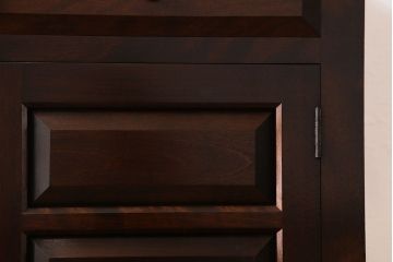 中古　松本民芸家具　シックな雰囲気漂うC型電話台(サイドチェスト、引き出し)(定価約11万円)