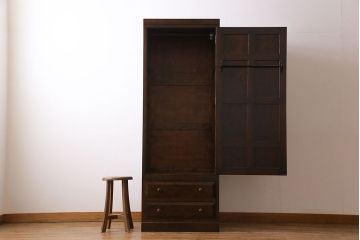 中古　松本民芸家具　DII-12型　洋服箪笥(ワードローブ、収納棚)(定価約36万円)