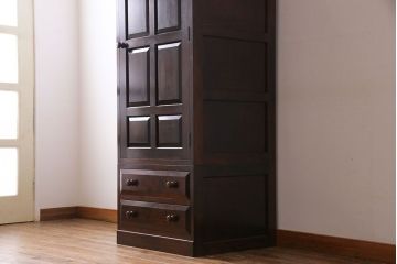 中古　松本民芸家具　DII-12型　洋服箪笥(ワードローブ、収納棚)(定価約36万円)
