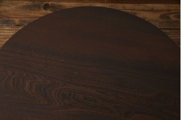 レトロ家具　昭和レトロ　栓材　木のぬくもり溢れる丸ちゃぶ台(座卓、ローテーブル)
