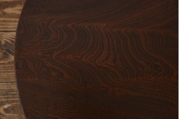 レトロ家具　昭和レトロ　栓材一枚板　力強い杢目が魅力のオーバル型ちゃぶ台(座卓、ローテーブル)