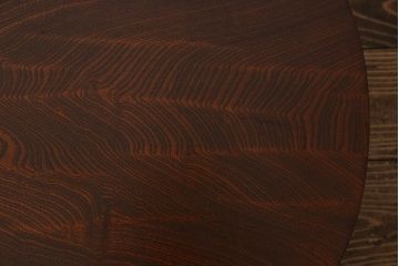 レトロ家具　昭和レトロ　栓材一枚板　力強い杢目が魅力のオーバル型ちゃぶ台(座卓、ローテーブル)