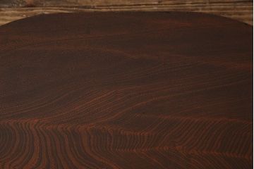 レトロ家具　昭和レトロ　栓材一枚板　力強い杢目が魅力のオーバル型ちゃぶ台(座卓、ローテーブル)