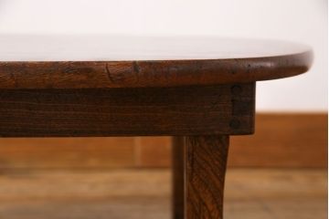 レトロ家具　昭和レトロ　栓材一枚板　力強い杢目が魅力のオーバル型ちゃぶ台(座卓、ローテーブル)